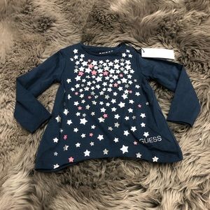 Guess | Girl's Long Sleeve Top | Navy | Star pattern | 18 Months